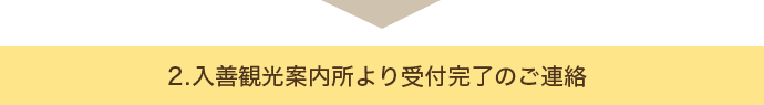 2.入善観光案内所より受付完了のご連絡